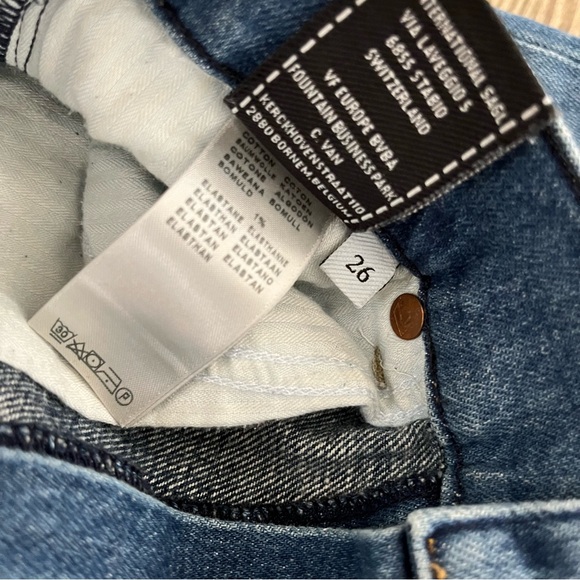 7‎ for all mankind patchwork denim distressed straight leg jeans - Picture 13 of 16